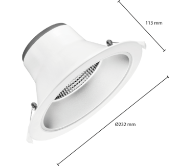 Downlight 195 reflector met cct switch 19w